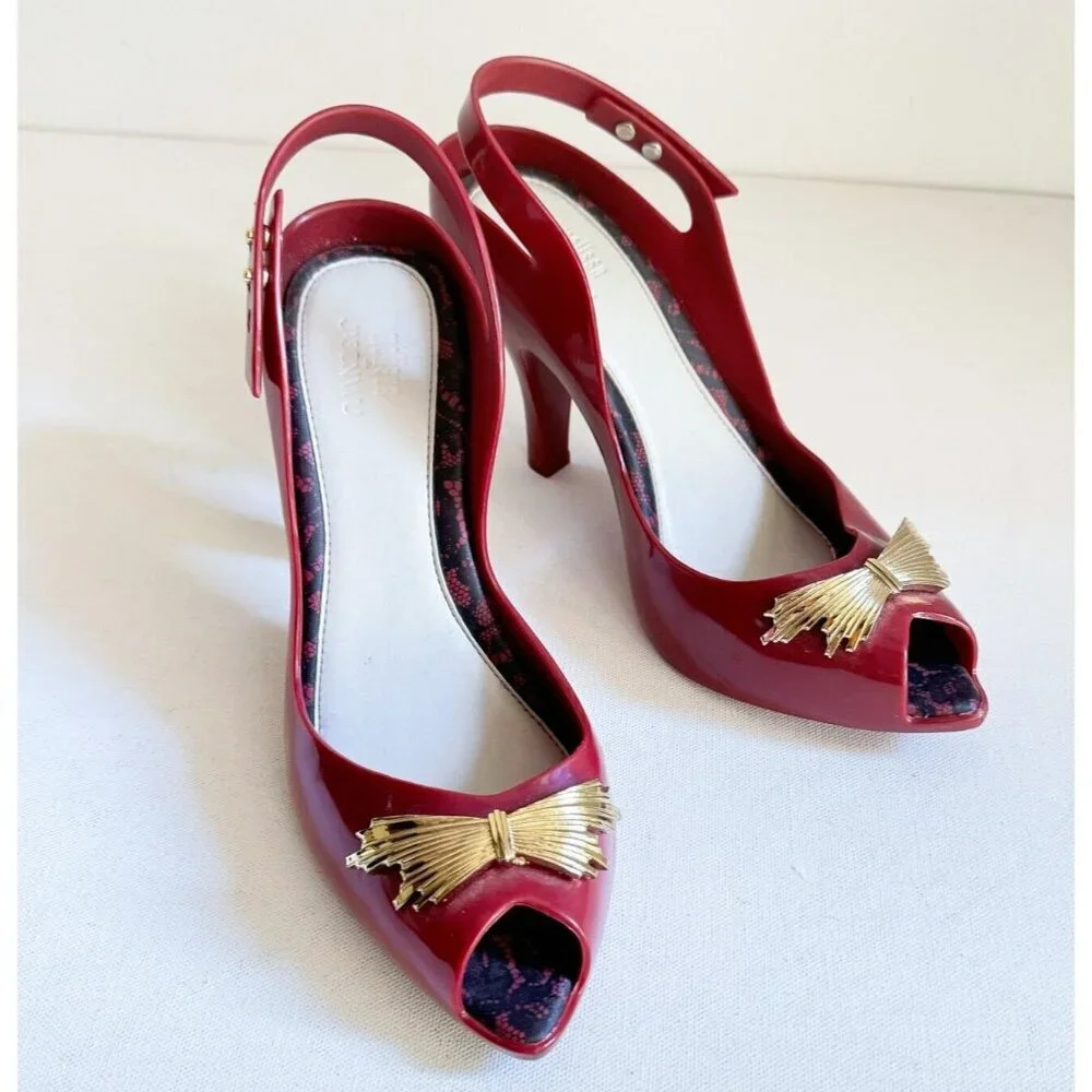 MELISSA X JASON WU LADY DRAGON HEEL - MERLOT 10